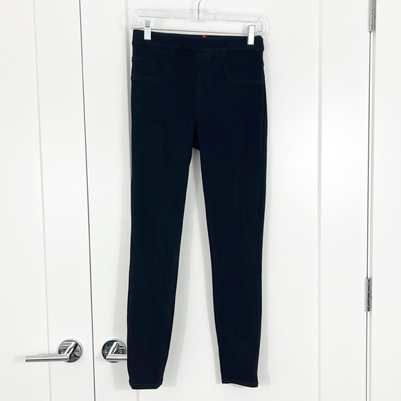 Spanx Small Black Jeggings Stretch Leggings Jean Pants with Pockets - Picture 1 of 12